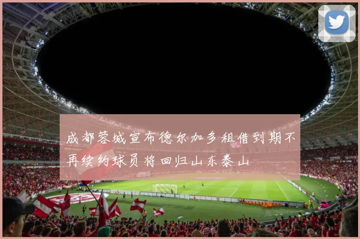 成都蓉城宣布德尔加多租借到期不再续约球员将回归山东泰山